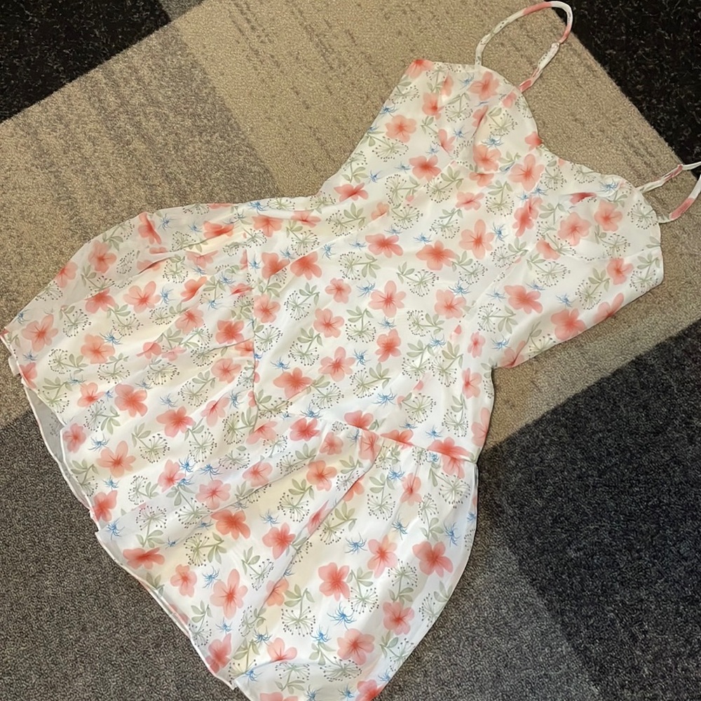 Floral Ruffled A-Line Mini Dress